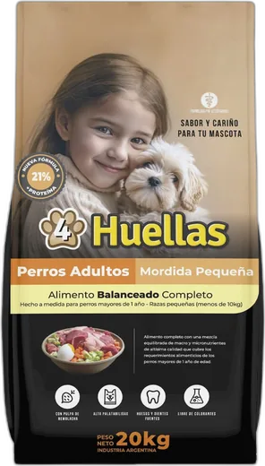 Bolsa de 4 Huellas Perros Adultos Mordida Pequeña